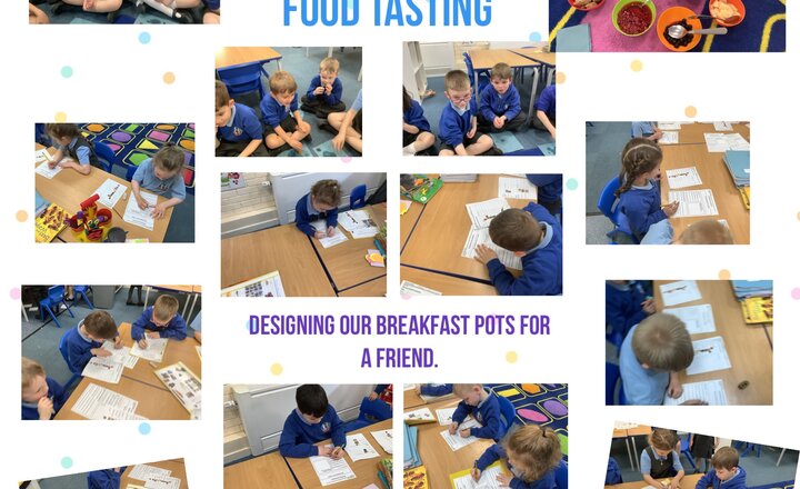 Image of Year 1- Food Tasting and Planning and Designing our Breakfast Pots.