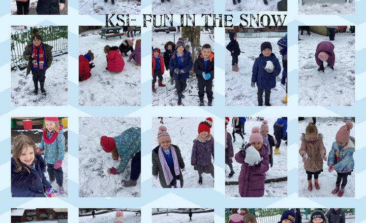 Image of KS1 having fun in the snow 