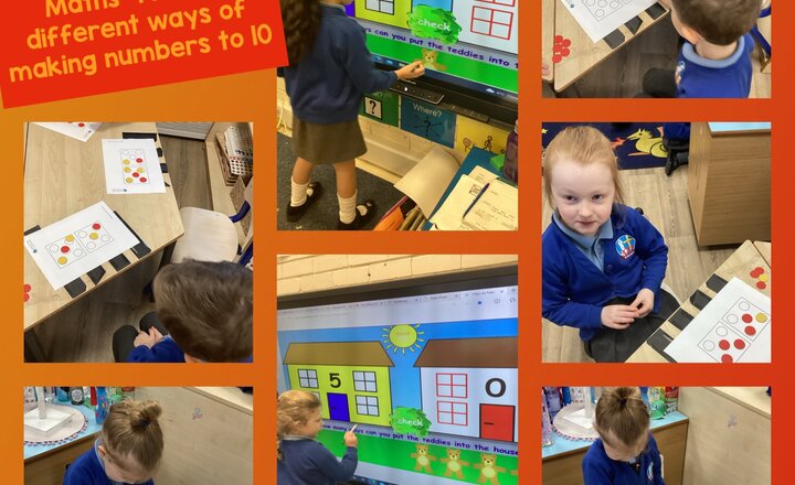 Image of Reception- Maths- finding different ways of making numbers to ten 