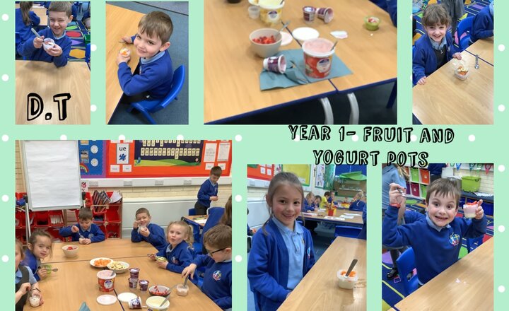 Image of Year 1- fruit and yogurt pots in D.T.