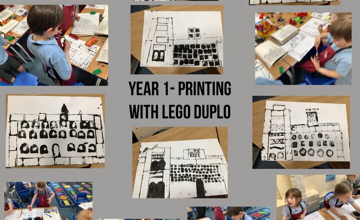 Image of Year 1 Art- printing with with Lego Duplo 