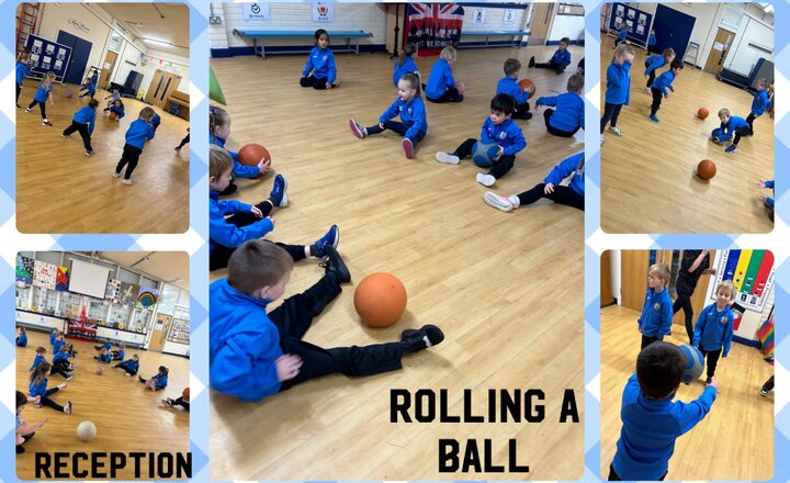 Image of Reception- Rolling a ball. 