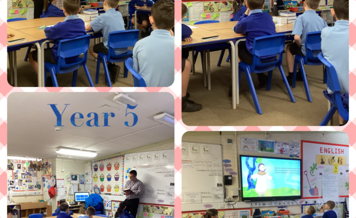 Image of Year 5- R.E- Easter- A visit from Rev Adam