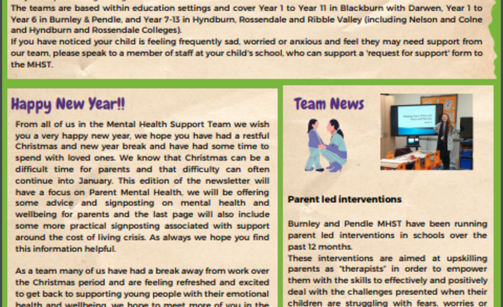 Image of Mental Health Support Team January Newsletter